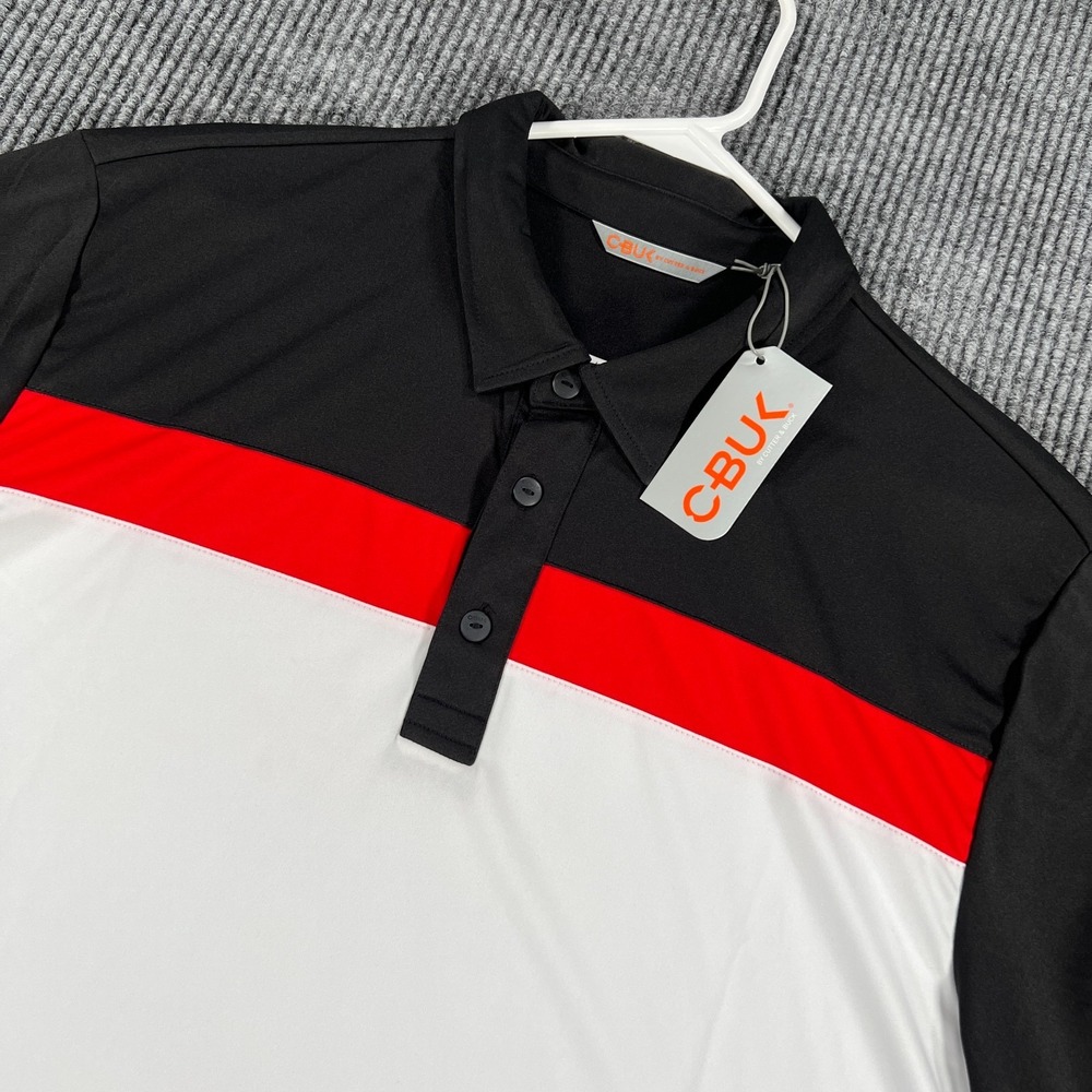 C-Buk Polo Shirt Mens 2XL XXL Black Short Sleeve Casual Golf Performance New
